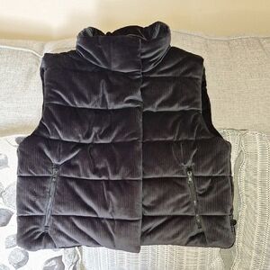 Avia Black Corduroy Quilted Puffer Vest